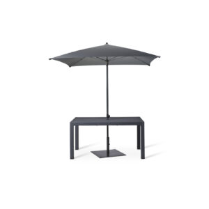 Canterbury 6 seater table with a plaza parasol in anthracite