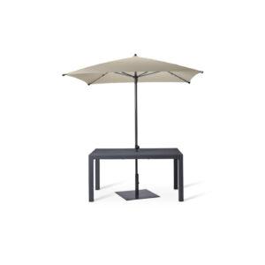 Canterbury 6 Seater Table with Plaza Parasol in Ecru and Black Plaza Metal Base