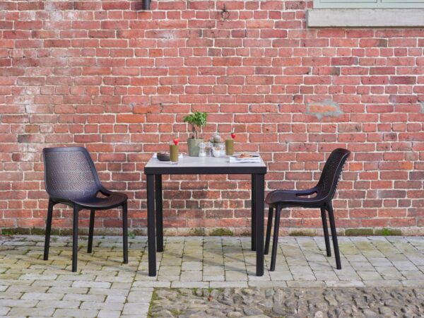 urban concrete table with 2 Cruz side chairs