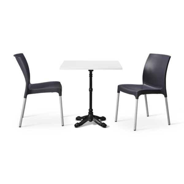 "Dark-Grey-Vibe-Chairs-with-White-Tuff-Top-Bistro-Square-table.jpg"