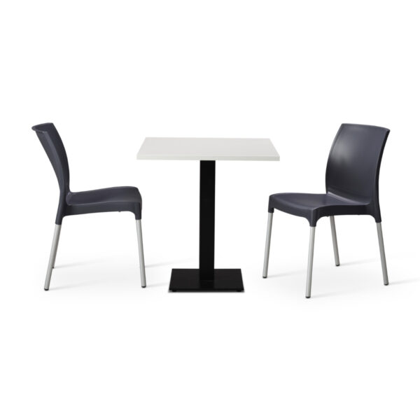 "Dark-Grey-Vibe-Chairs-with-White-Tuff-Top-Forza-Square-table.jpg"