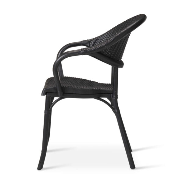 Paris polypropylene bistro armchair side view