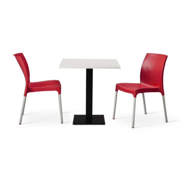 "Terracotta-Red-Vibe-Chairs-with-White-Tuff-Top-Forza-Square-table.jpg"
