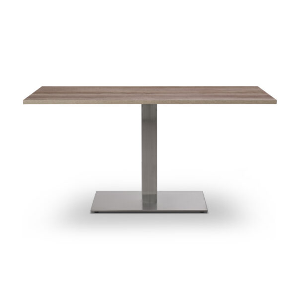 tuff original grey Nebraska oak top on Danilo single pedestal dining base