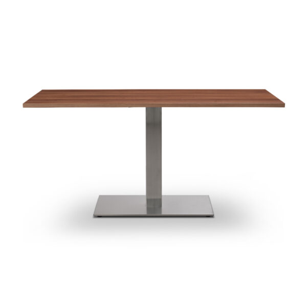 tuff original walnut top on Danilo single pedestal dining base