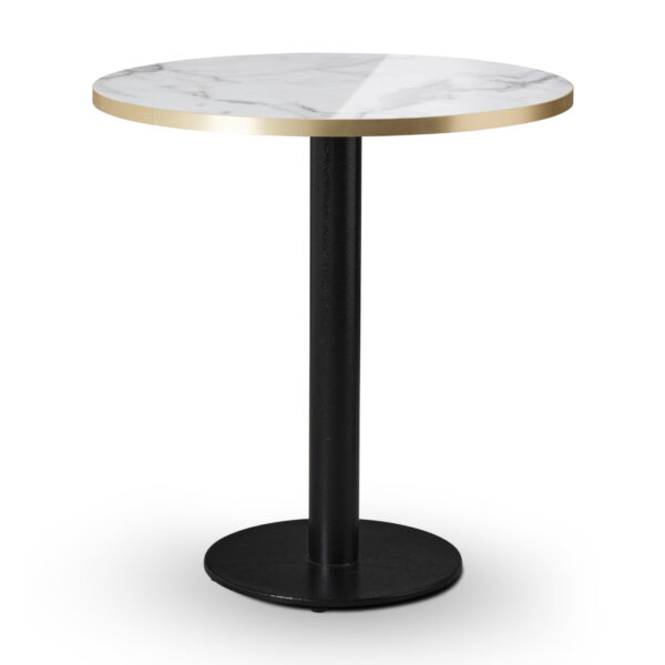 tuff top premium high gloss calacatta marble top on forza dining base