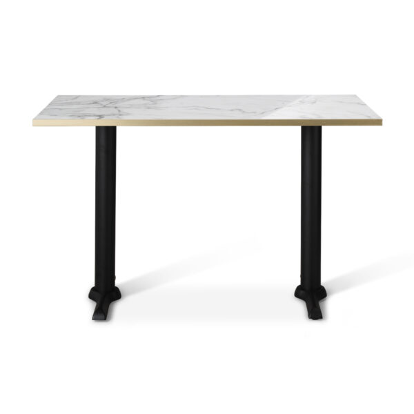 tuff top premium high gloss calacatta marble top on phoenix twin dining base