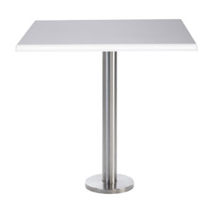 Anchor stainless steel dining table with white werzalit top