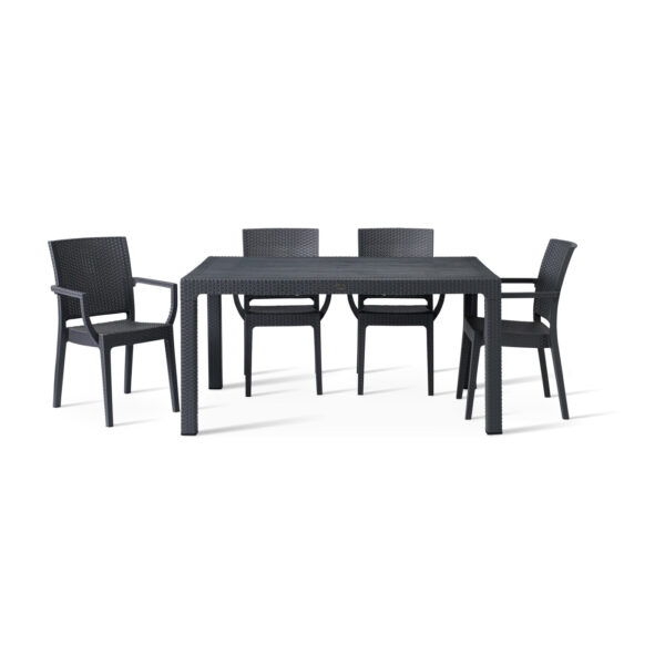Canterbury 6 seater table with 4 armchairs set