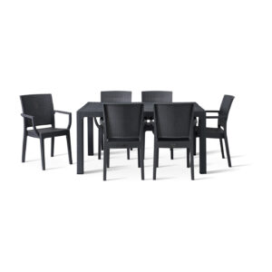 Canterbury 6 seater table with 6 armchairs set