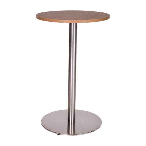 Danilo round bar table with laminate oak top