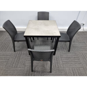 urban concrete table with 4 Richmond dining chairs
