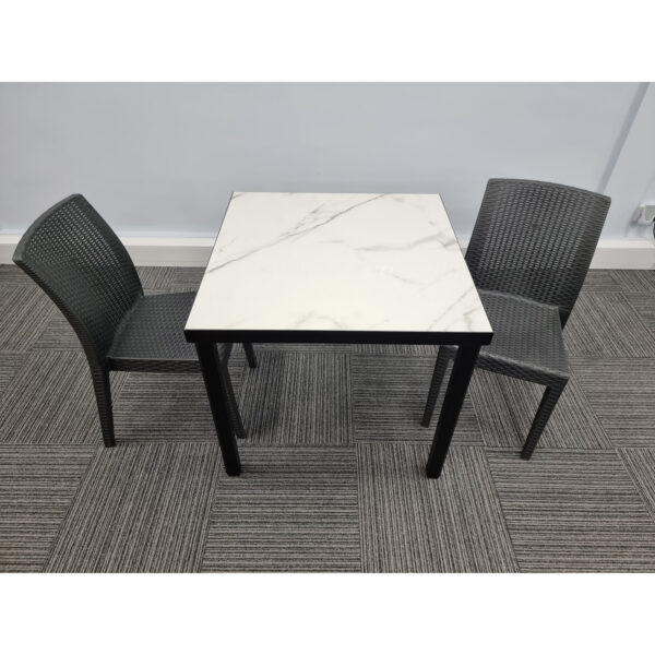 urban marble table with 2 Richmond dining chairs
