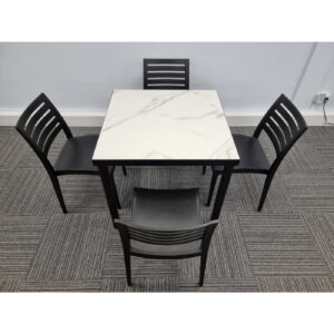 urban marble with 4 fresco anthracite chairs