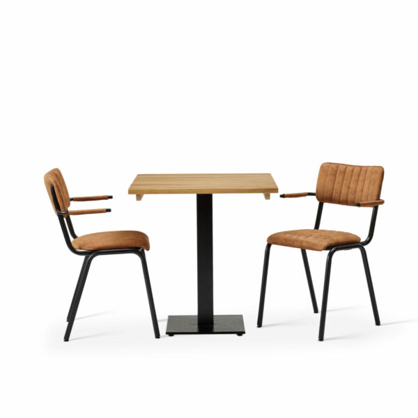 "Bourbon-Armchair-in-Allspice-with-Solid-Wood-Oak-Forza-Square-Table.jpg"