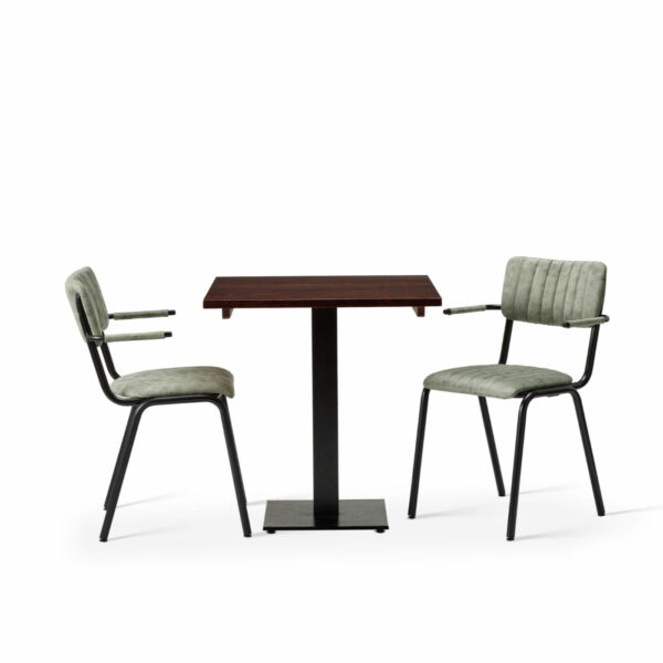 "Bourbon-Armchair-in-Fern-with-Solid-Wood-Walnut-Forza-Square-Table.jpg"