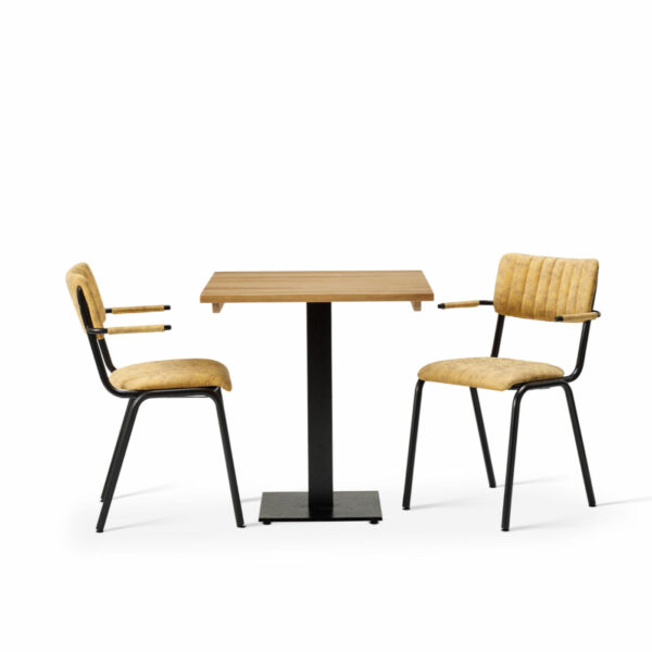 "Bourbon-Armchair-in-Goldmine-with-Solid-Wood-Oak-Forza-Square-Table.jpg"