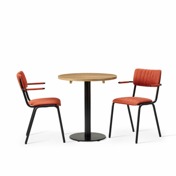 "Bourbon-Armchair-in-Tabasco-with-Solid-Wood-Oak-Forza-Round-Table.jpg"