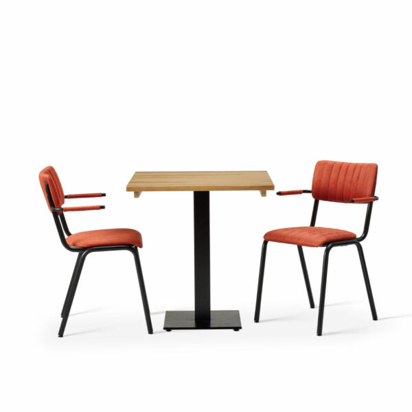 "Bourbon-Armchair-in-Tabasco-with-Solid-Wood-Oak-Forza-Square-Table.jpg"