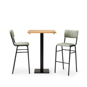 "Bourbon-Bar-Chairs-in-Fern-with-Solid-Wood-Oak-square-Forza-Poseur-table.jpg"