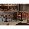 "Bourbon-side-and-Bar-chairs-in-Allspice-with-Solid-Wood-Walnut-Square-tops-on-Forza-square-bases-1.jpg"