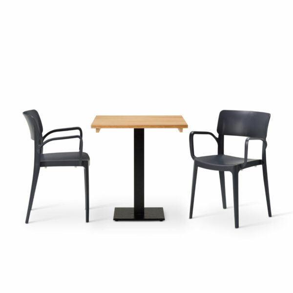 "Vivo-Armchair-in-Dark-Grey-with-Solid-Wood-Oak-Square-Forza-table.jpg"