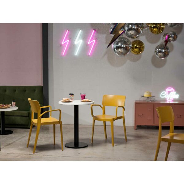 "Vivo-Armchair-in-Mustard-with-Werzalit-White-Round-tops-on-a-Forza-Round-base-1.jpg"